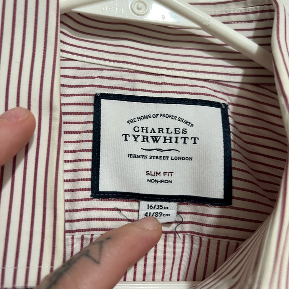 Lot of 4 Charles Tyrwhitt Mens Dress Shirts Size 16 35 Long Sleeve Button Down - Picture 8 of 13